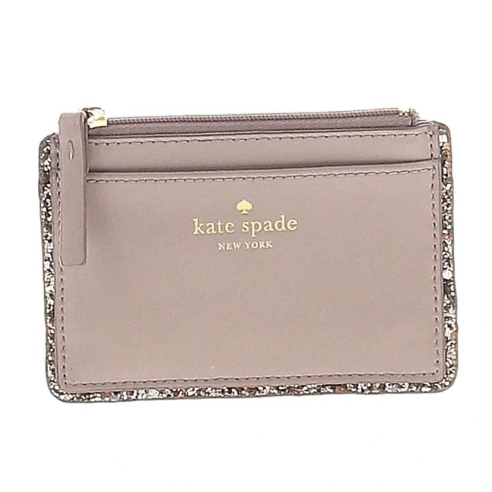 Kate Spade card holder with glitter trim